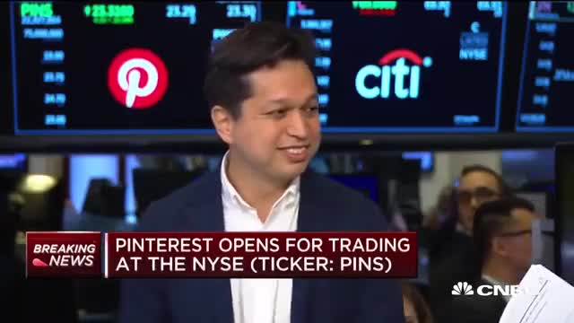 Pinterest CEO Ben Silbermann following the company's IPO