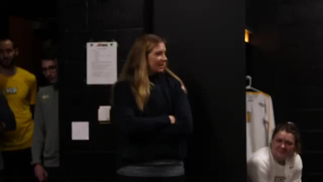 Misty May-Treanor speaks to VCU Volleyball before a match