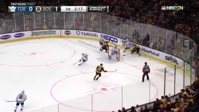 Marcus Johansson first playoff goal as Bruins win game 7!