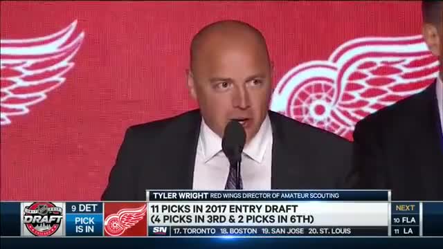 Red Wings draft Michael Rasmussen ninth overall