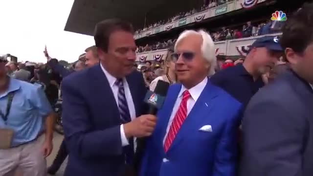 Bob Baffert overcome with emotion after Justify claims Triple Crown