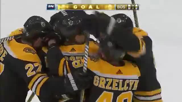 Bruins' Joakim Nordstrom Squeaks Puck By Frederik Andersen To Open