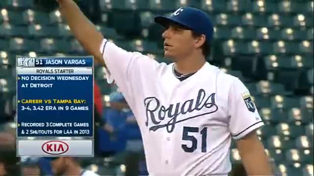 TB@KC: Vargas allows one run in eight strong innings