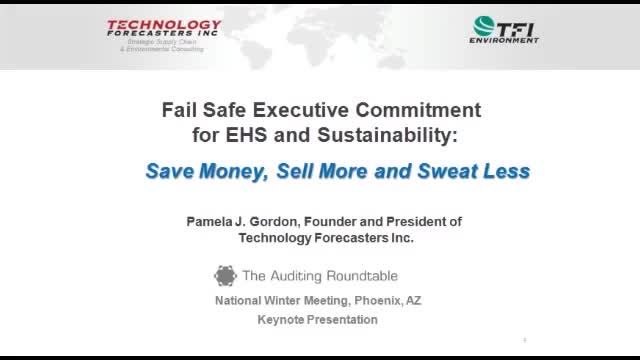 Pamela J. Gordon: "Executive Commitment for Sustainability"