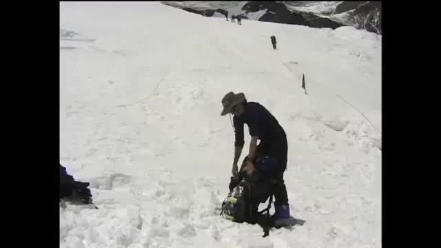 Climbing up to the North Col of Everest.