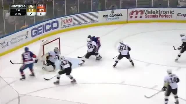 Okposo nets four goals against the Penguins