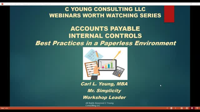 WEBINAR ACCOUNTS PAYABLE INTERNAL CONTROLS BEST PRACTICES