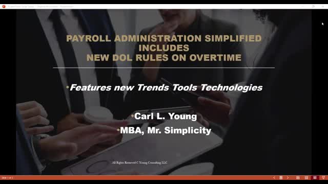 WEBINAR PAYROLL RULES & ADMINISTRATION SIMPLIFIED